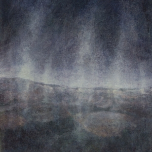 Landscape 40x30cm oil end encaustic on canvas, 2018