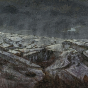 Snow landscape 81x100cm, oil on canvas, 2020