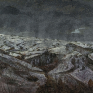 Snow landscape 81x100cm, oil on canvas, 2020